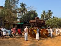 Ratha Puja and Ratha being taken out of the Museum (SPVS) to the Ratha Gadde